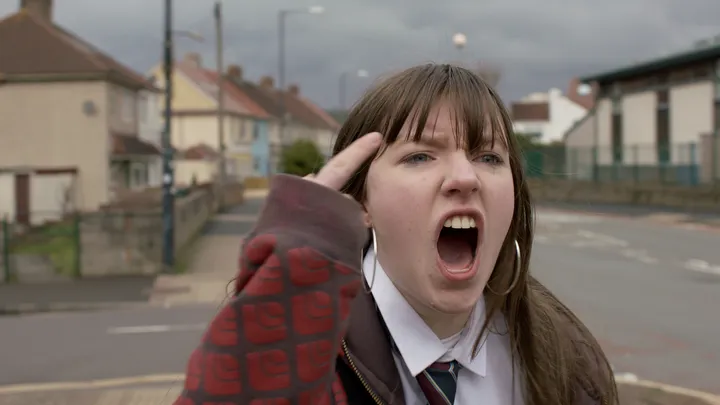 Still from Skive — shouting