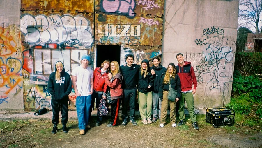 The Skive crew and cast on location
